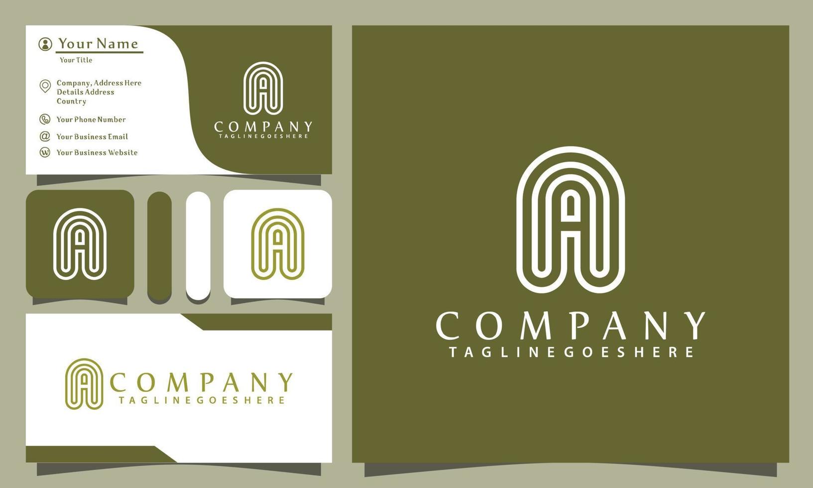 elegantes Monogramm na oder eine luxuriöse Logo-Design-Vektor-Illustration mit Line Art Style Vintage, moderne Visitenkartenvorlage für Unternehmen vektor