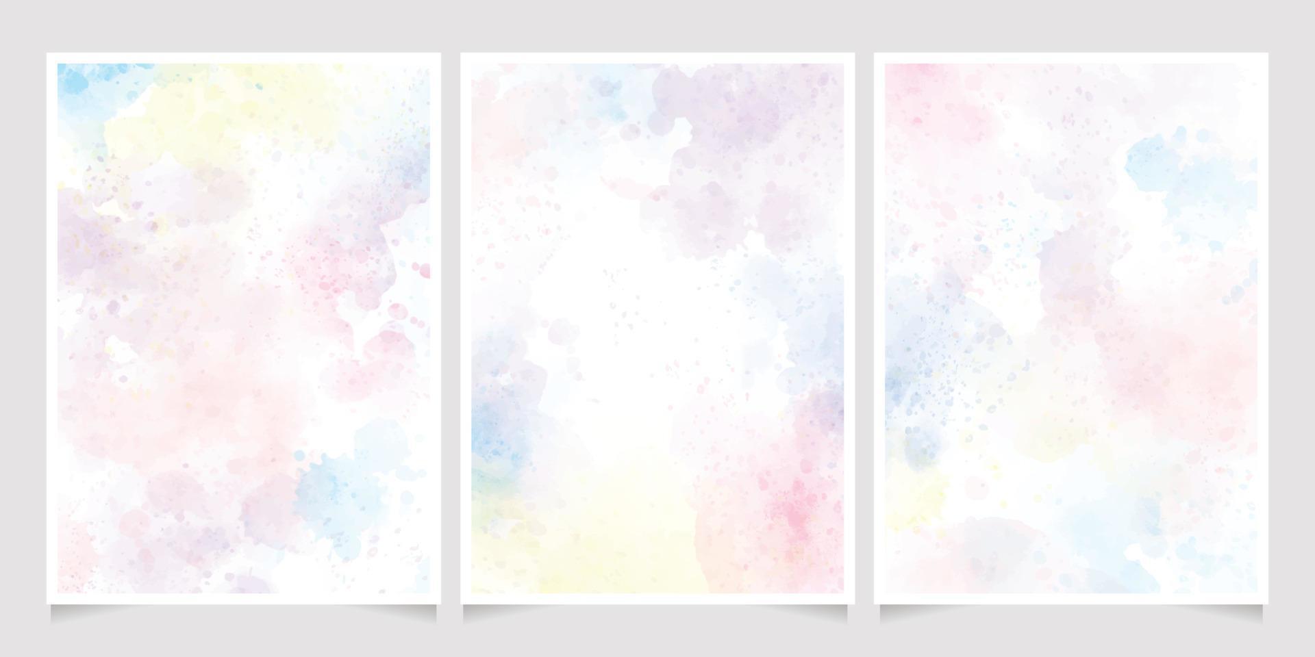 Regenbogenpastell-Einhorn-Süßigkeit-Aquarellhintergrund für Hochzeitseinladungskartensammlung vektor