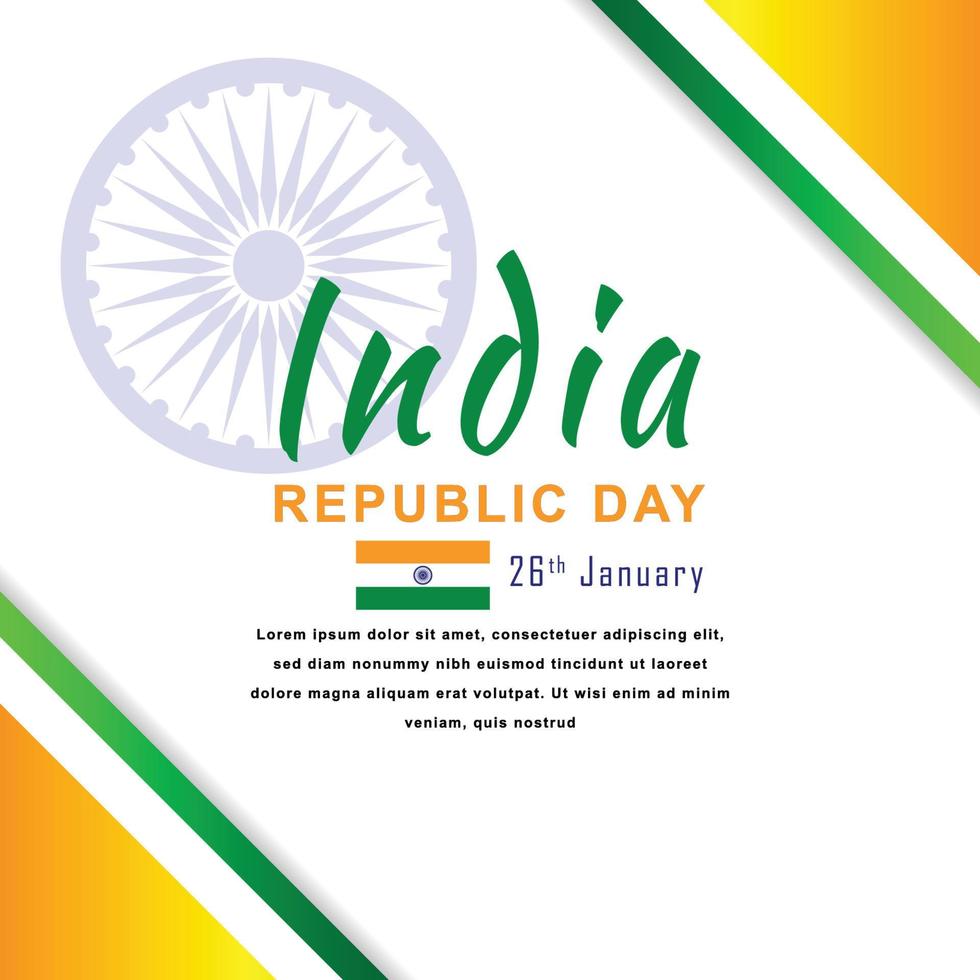 Indien republikens dag firande malldesign vektor