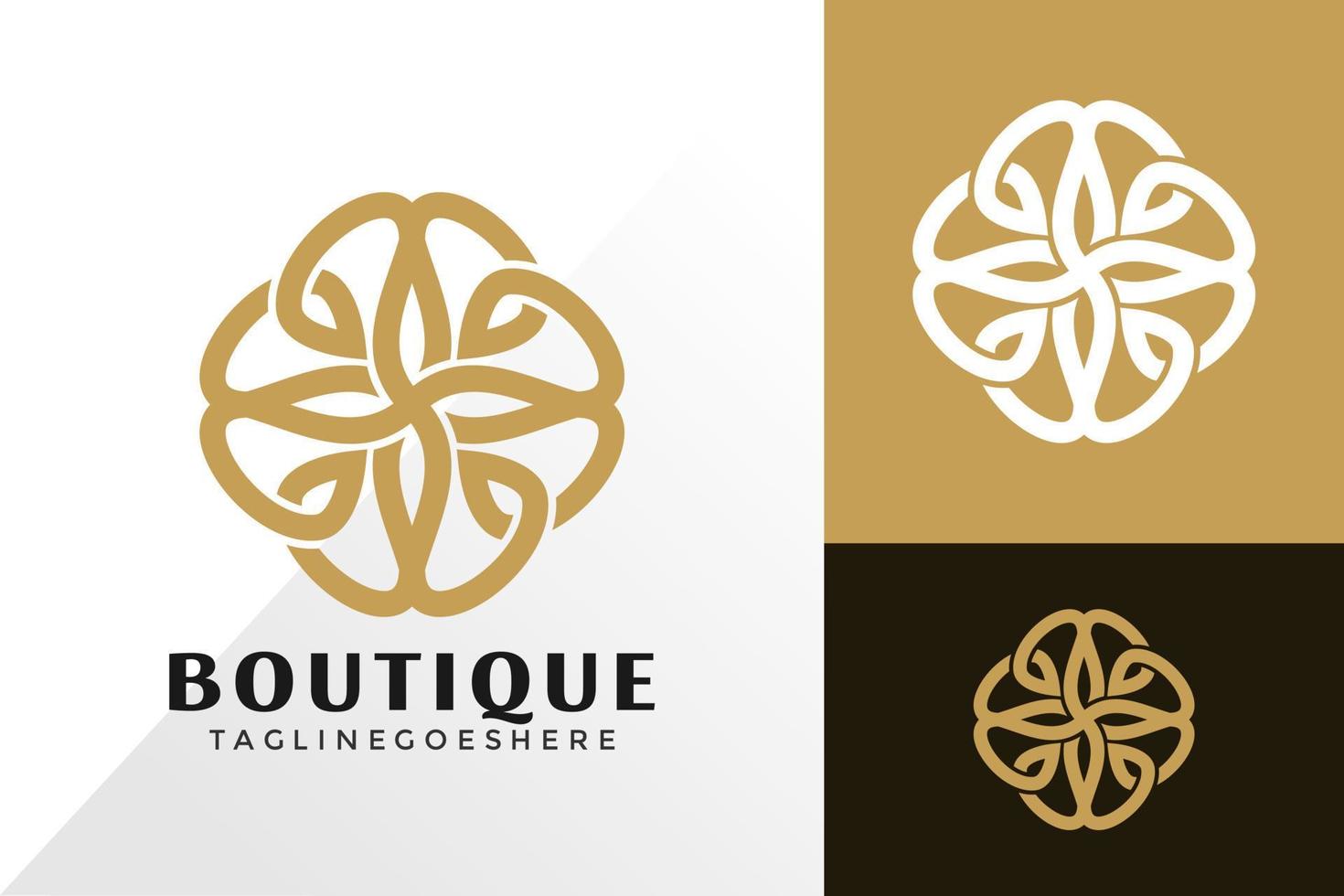lyxig boutique logotyp vektor design, kreativa logotyper design koncept för mall