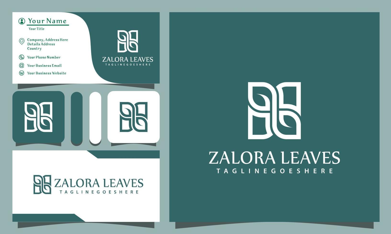 minimalis elegante Blätter Logos Design Vector Illustration mit Line Art Style Vintage, moderne Visitenkartenvorlage für Unternehmen