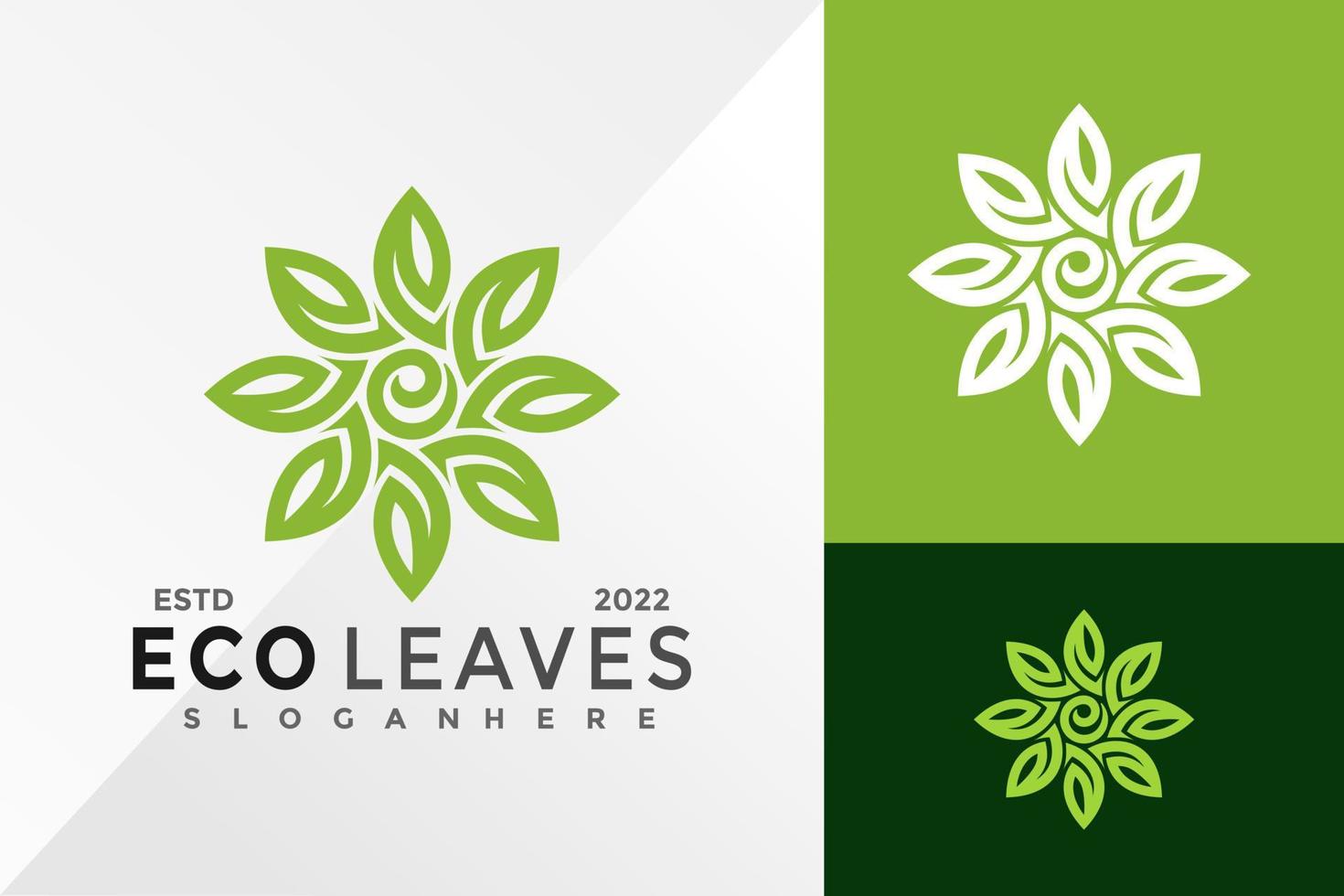 eco leaf logotyp design vektor illustration mall