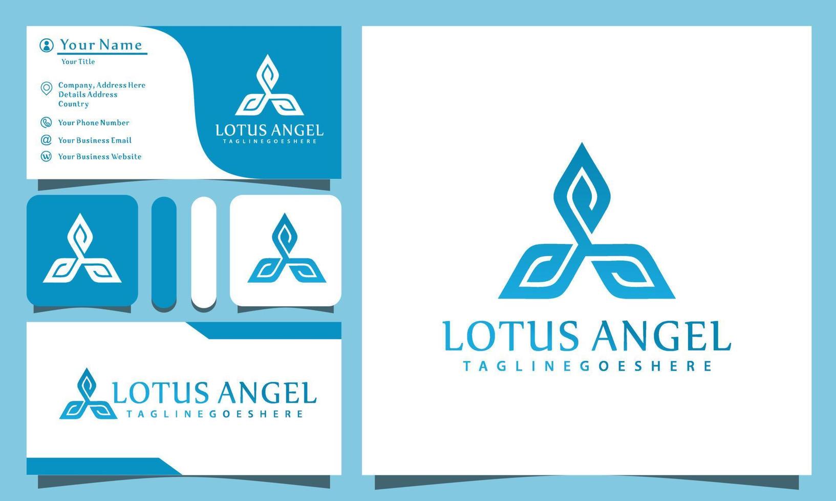 triangel skönhet lotusblad logotyper design vektorillustration med linjekonst stil vintage, modern företag visitkortsmall vektor