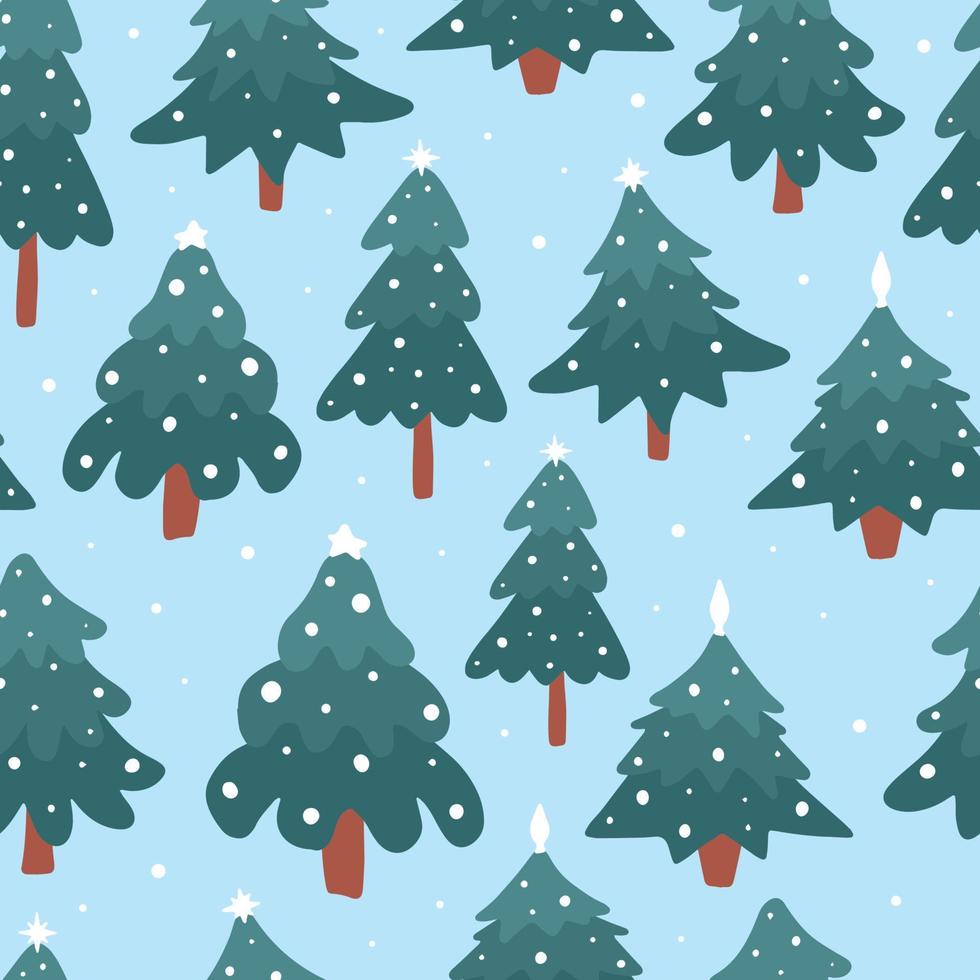 jul plantskola sömlösa mönster med pälsträd för wraps, scrapbooking, utskrifter, tapeter, etc. eps 10 vektor