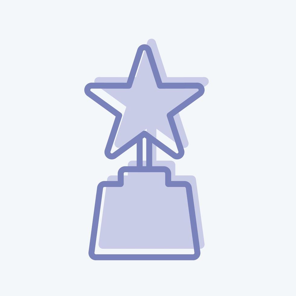 Award-Symbol im trendigen zweifarbigen Stil isoliert auf weichem blauem Hintergrund vektor