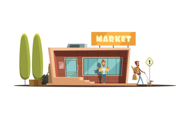 Market Building Illustration vektor