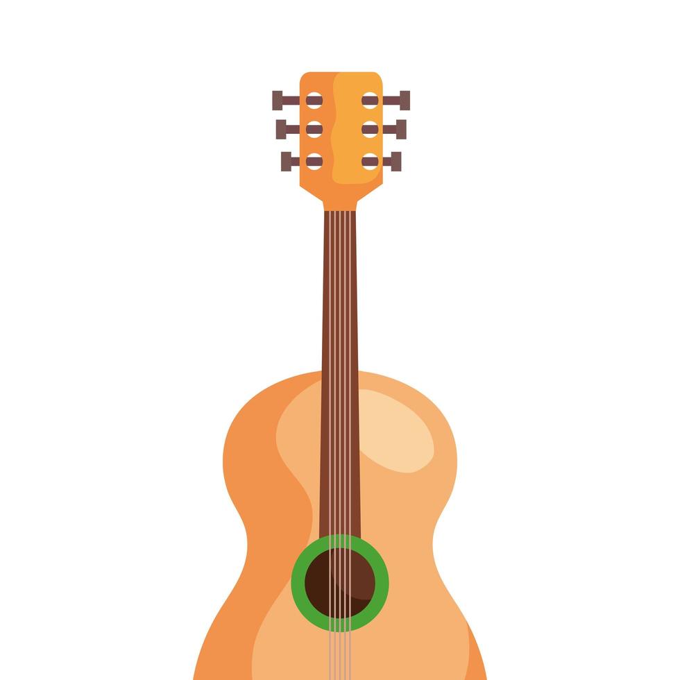 gitarr instrument musikaliska isolerade ikon vektor