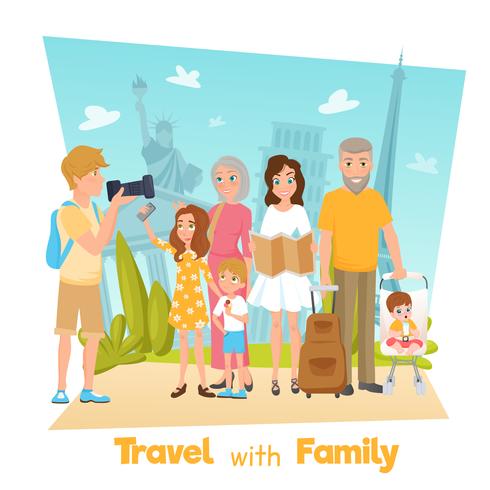 Familj Travel Illustration vektor