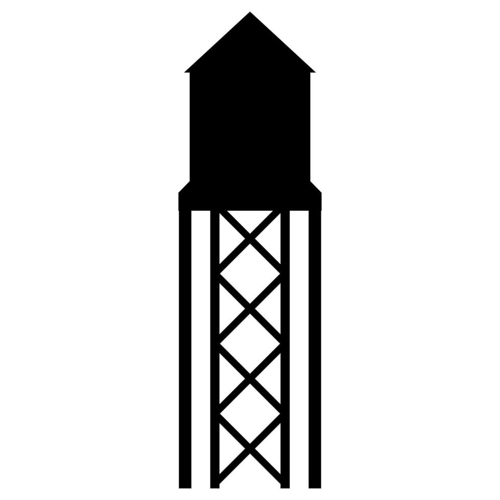 Wasserturm auf weißem Hintergrund vektor