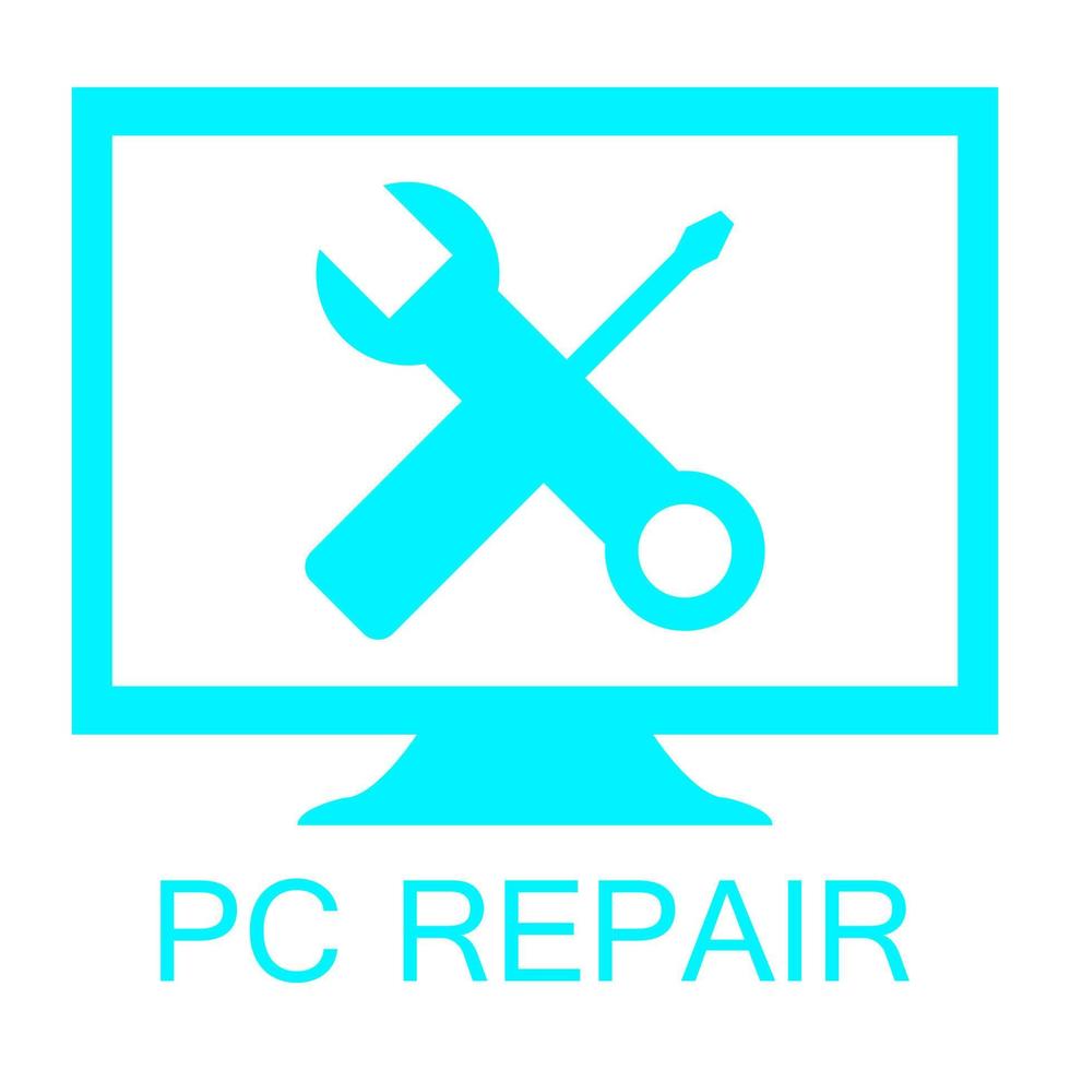 pc reparation på vit bakgrund vektor