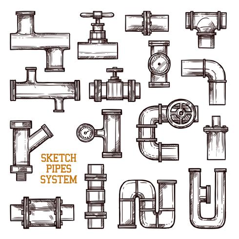Skizze Rohrsystem vektor