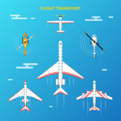 Luftverkehr Flughafen Elemente gesetzt vektor