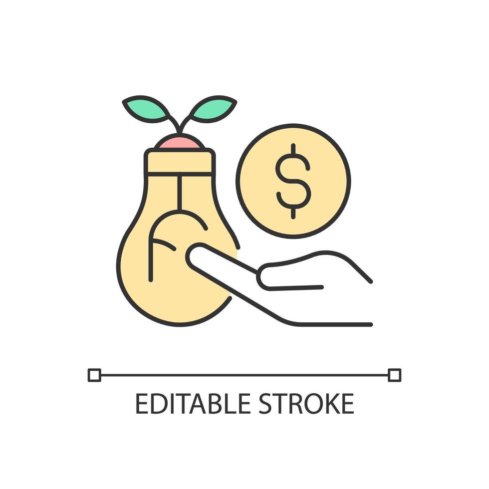 Engel Investor Steuergutschriften RGB-Farbsymbol. Kleinbetrieb. Seed und privater Investor. finanzielle Unterstützung und Hilfe des Unternehmens. isolierte Vektor-Illustration. einfache gefüllte Strichzeichnung. bearbeitbarer Strich vektor