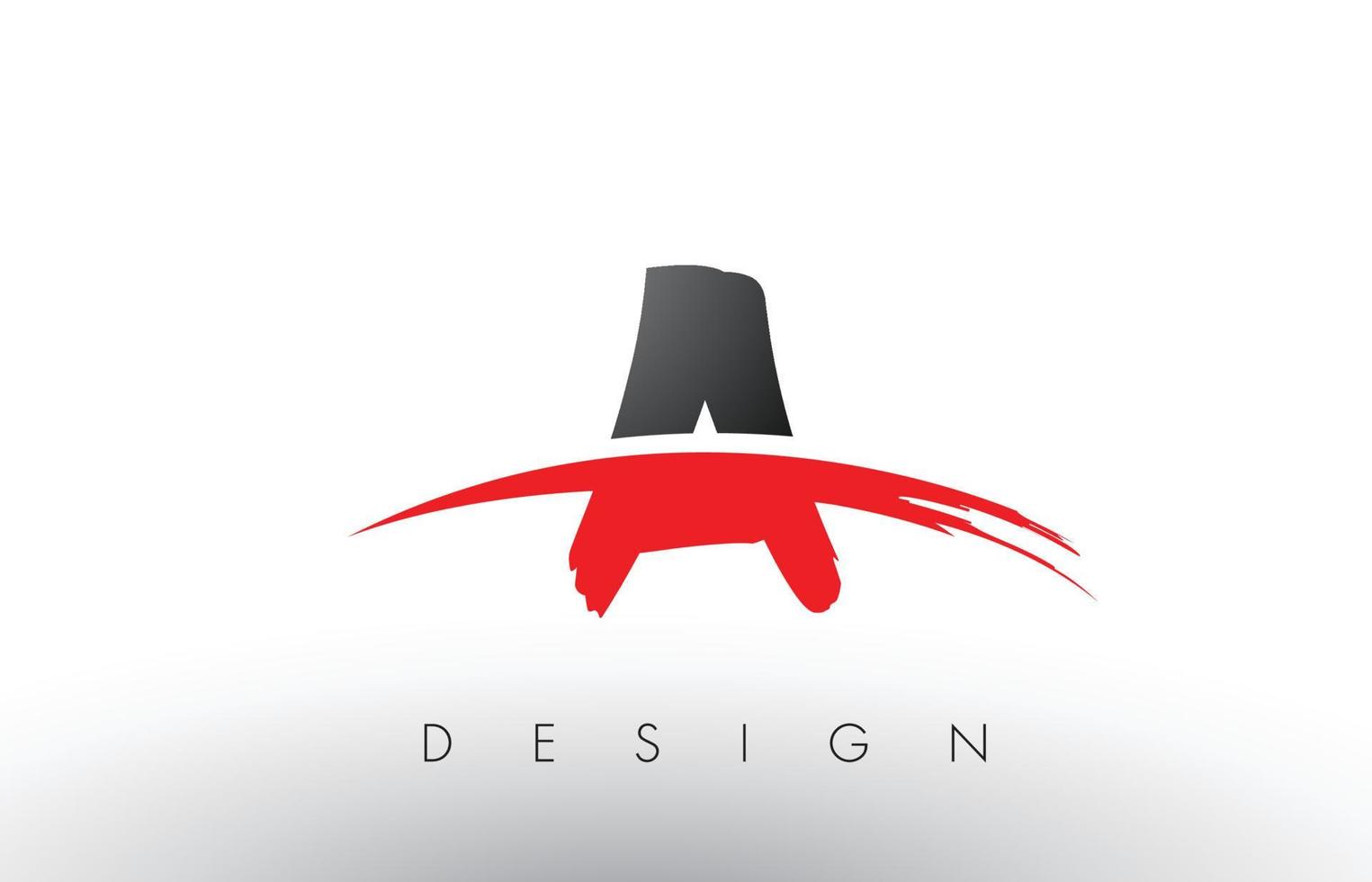 a Brush Logo Buchstaben mit roter und schwarzer Swoosh Brush Front vektor