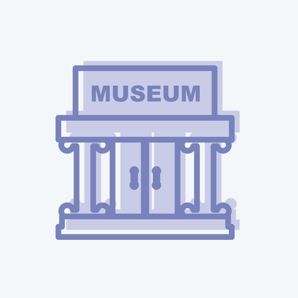 Symbol Museumsgebäude II - zweifarbiger Stil - einfache Illustration, gut für Drucke, Ankündigungen usw vektor