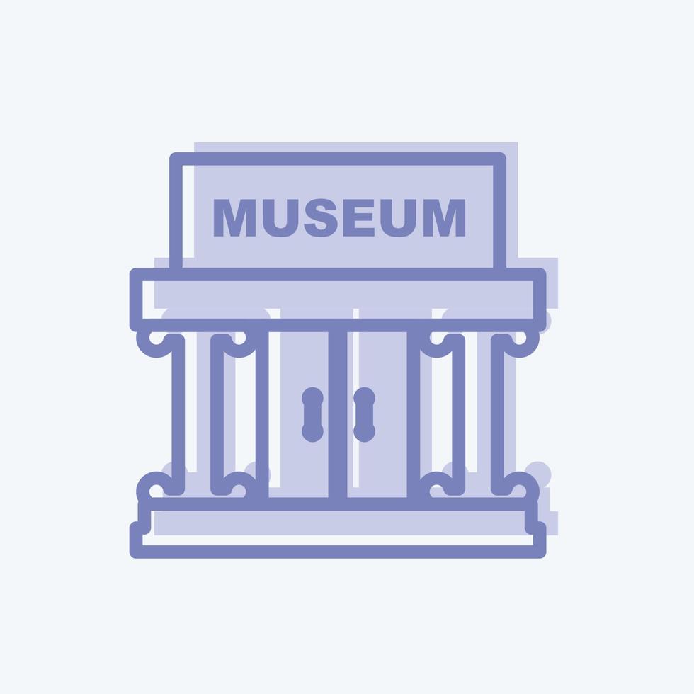 icon museum building ii - tvåfärgad stil - enkel illustration, bra för utskrifter, meddelanden, etc vektor