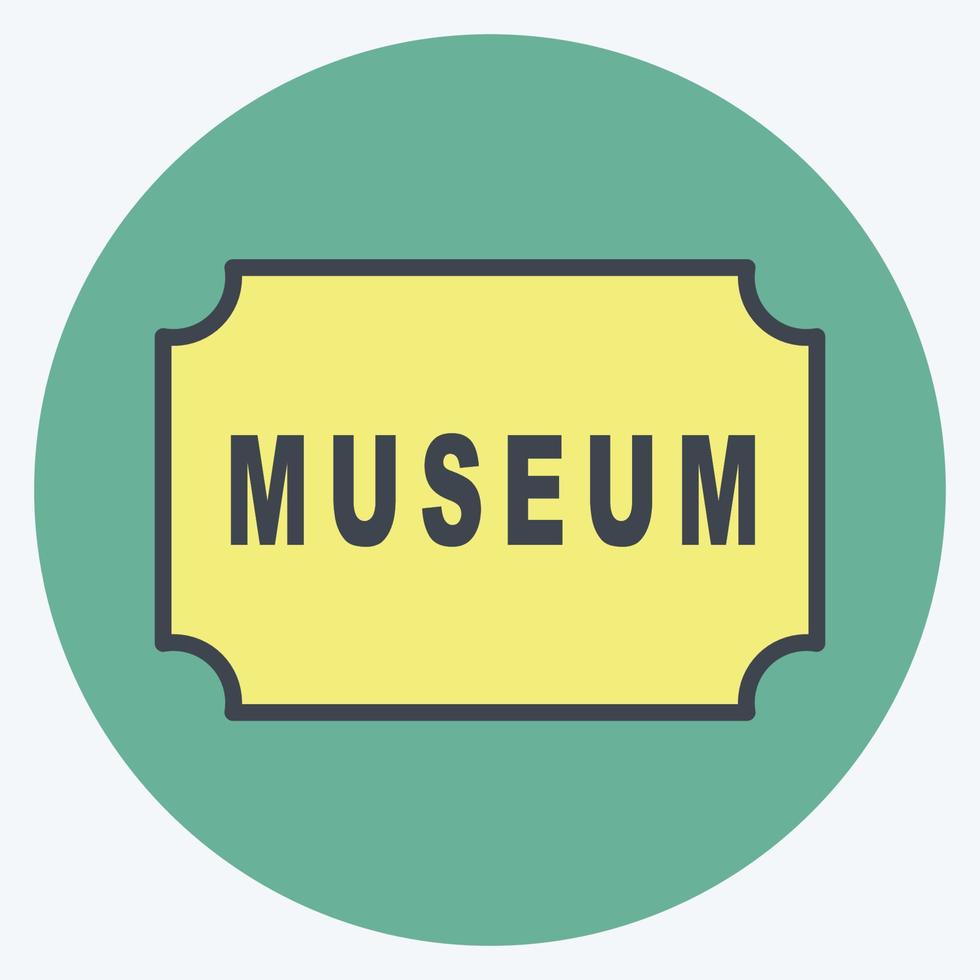 icon museum tag - color mate style - enkel illustration, bra för utskrifter, meddelanden, etc vektor