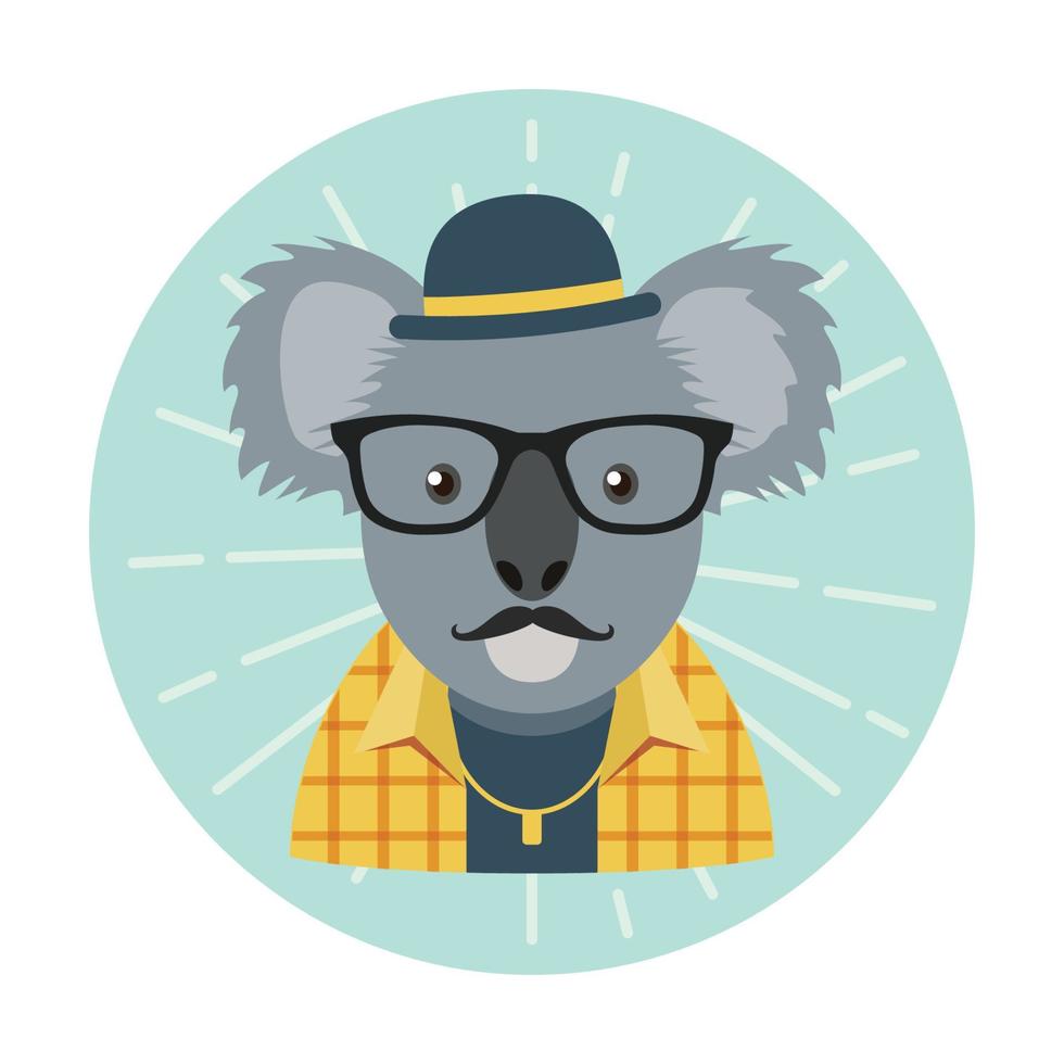 hipster koala avatar vektor