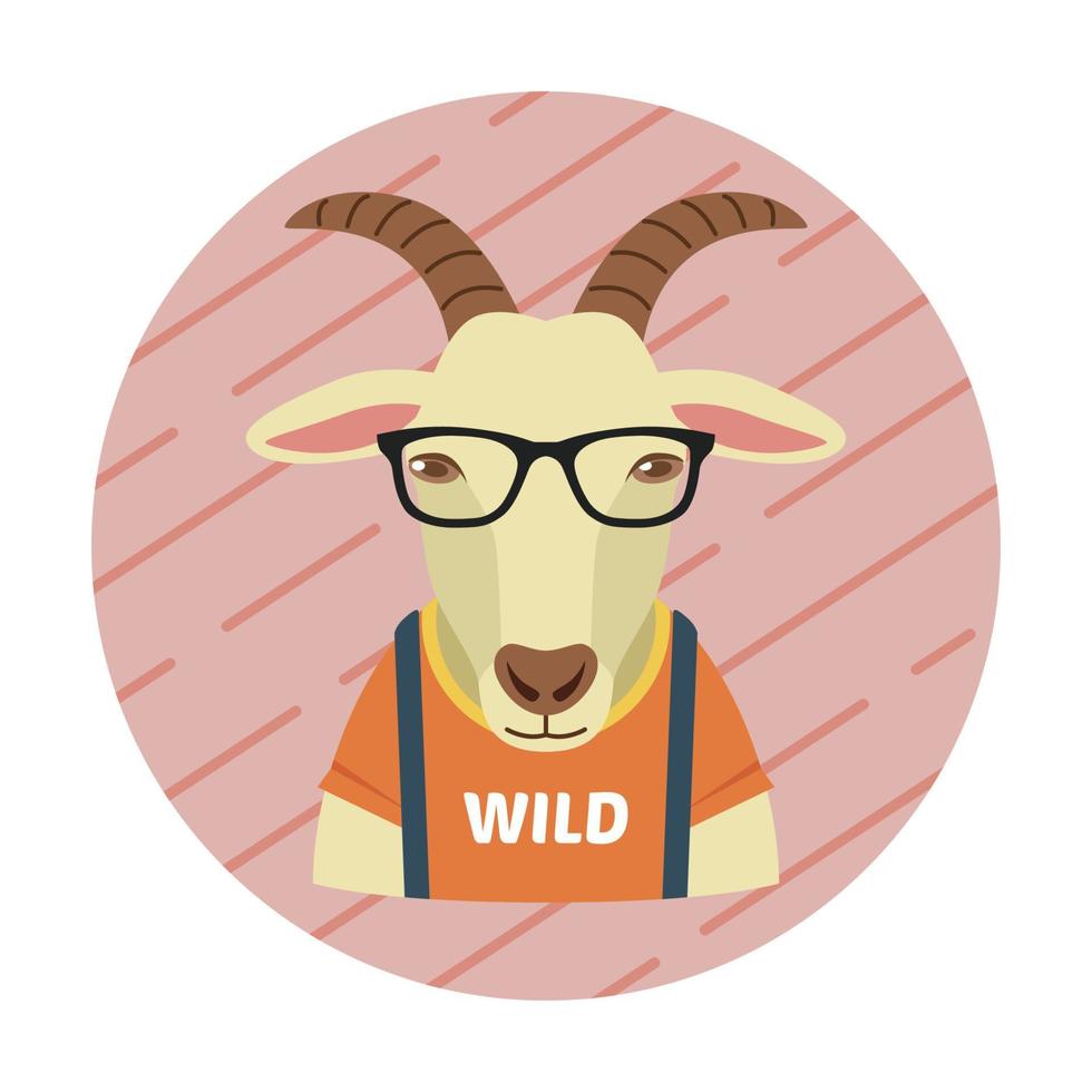 Hipster Ziege Avatar vektor