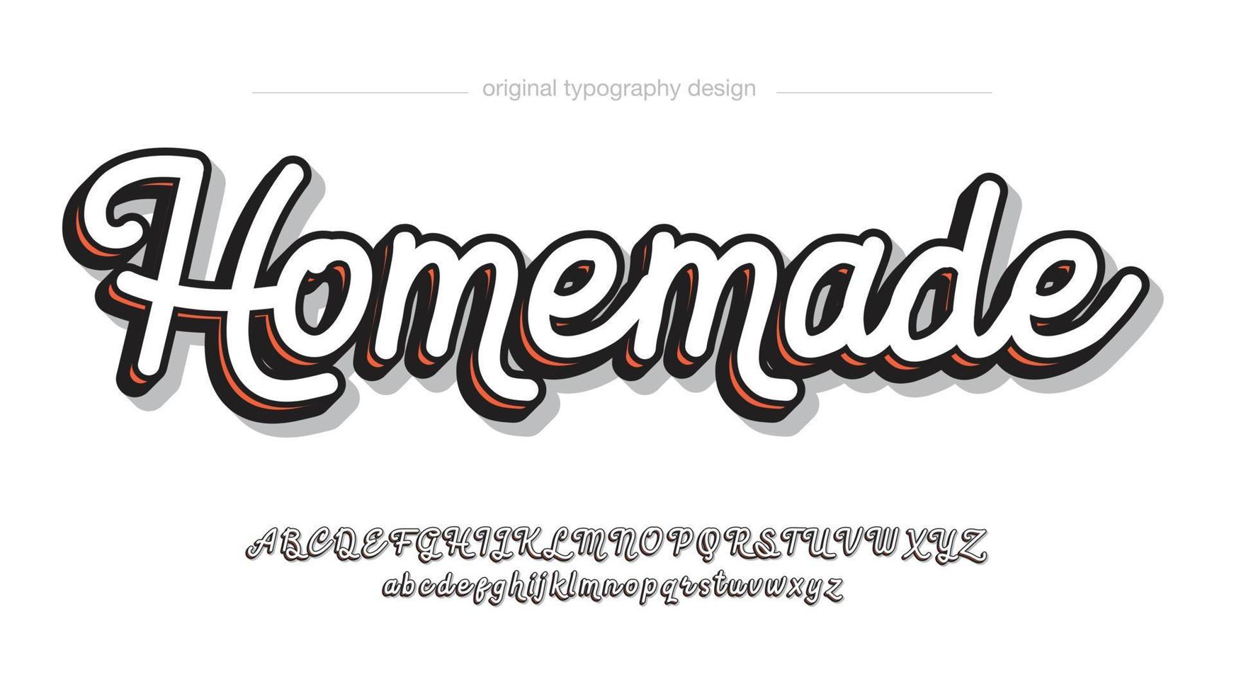 tunn vit söt graffiti kalligrafi konstnärlig typsnitt typografi vektor