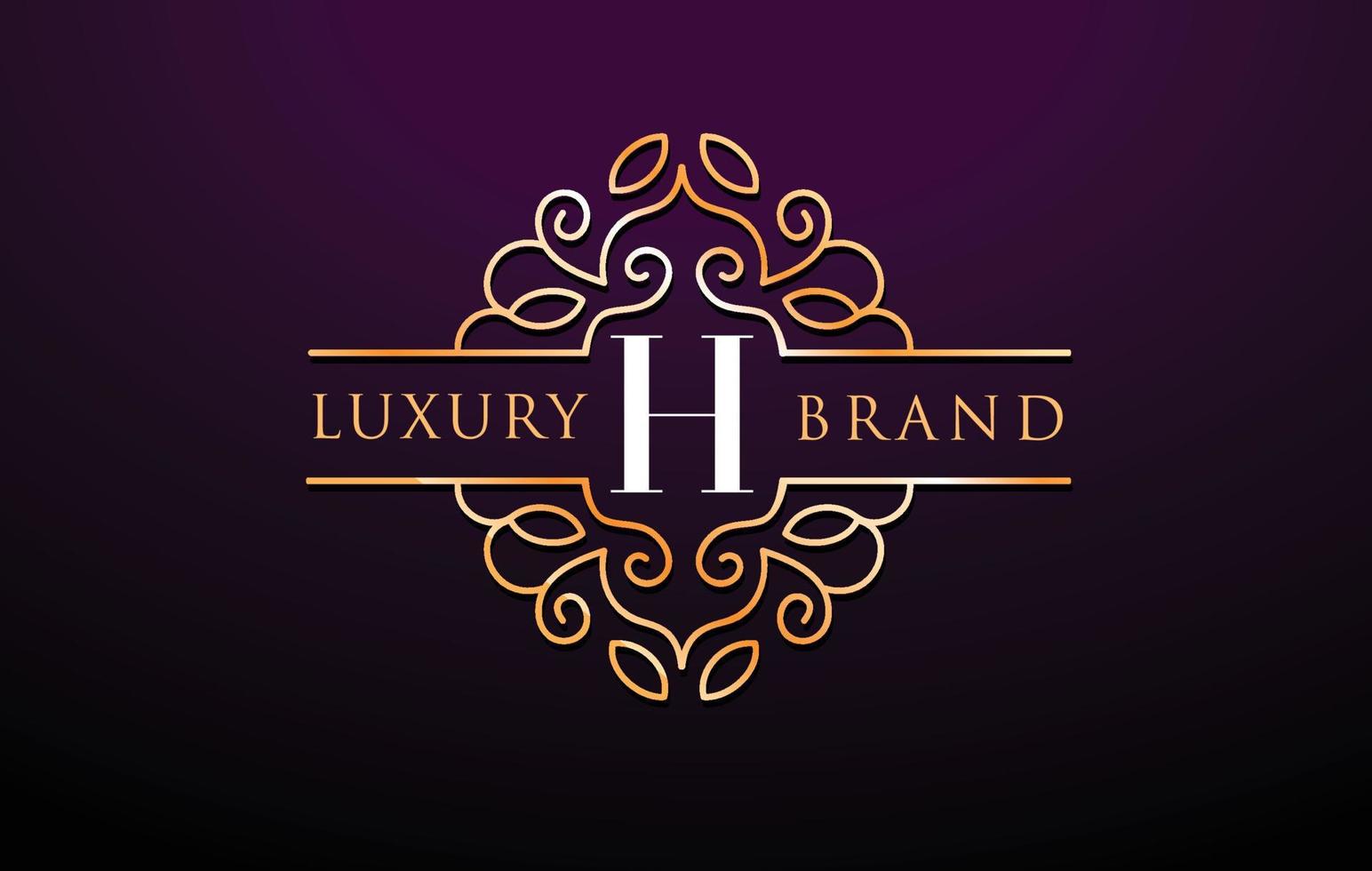 h brief logo luxus.royal monogramm design vektor