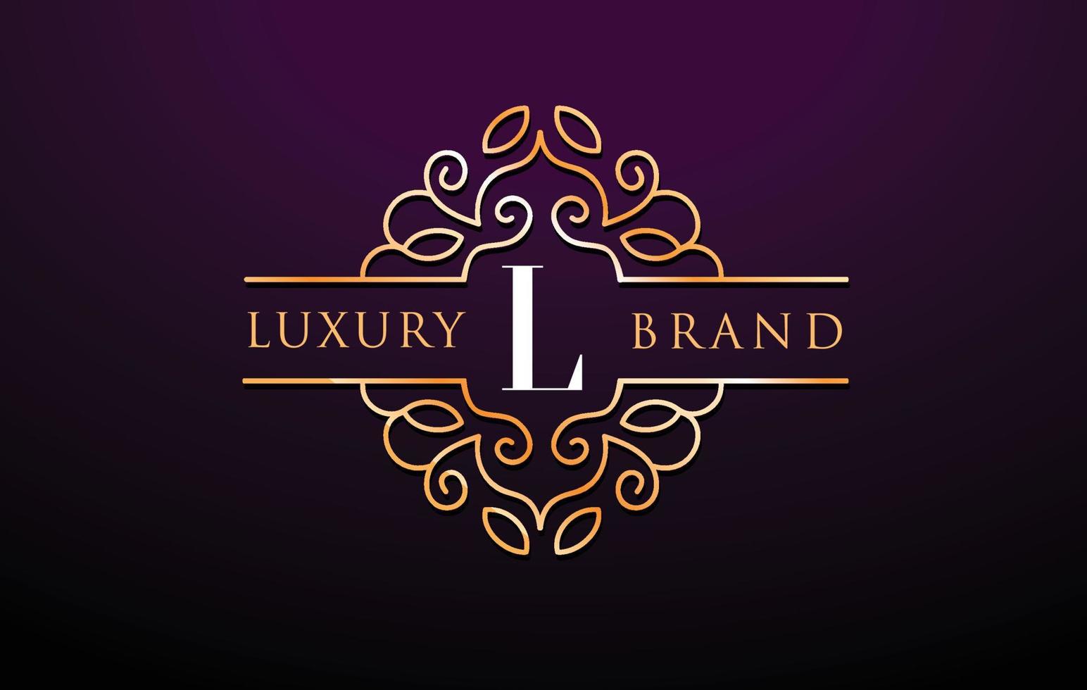 l brief logo luxus.royal monogramm design vektor