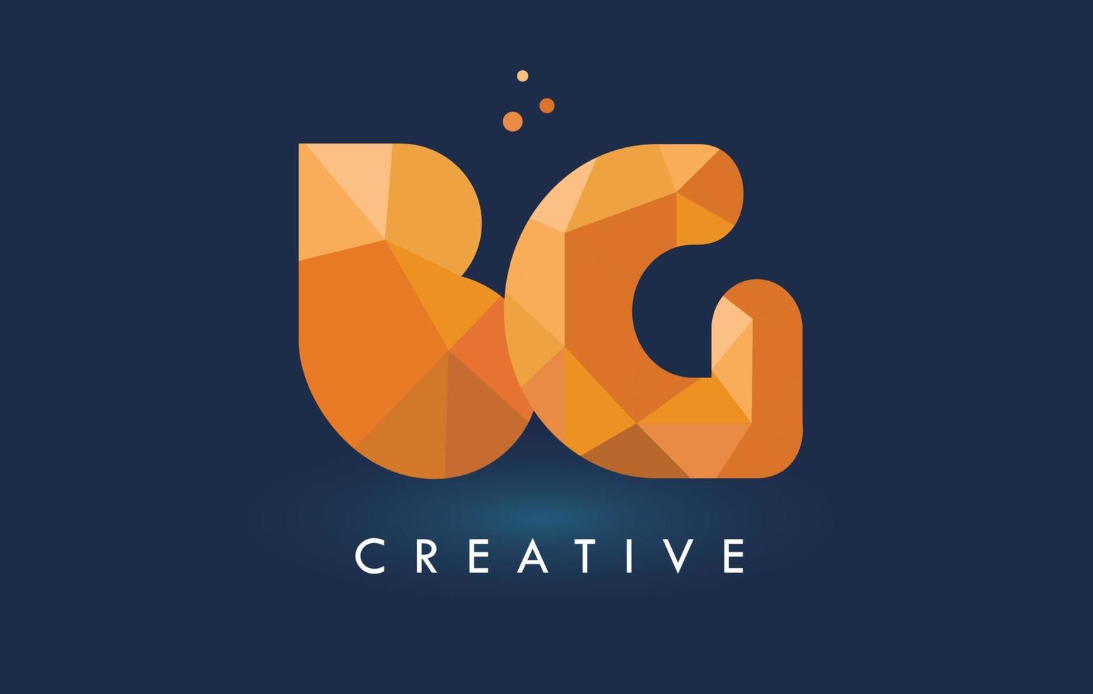 bg-Brief mit Origami-Dreieck-Logo. kreatives gelb-oranges Origami-Design. vektor