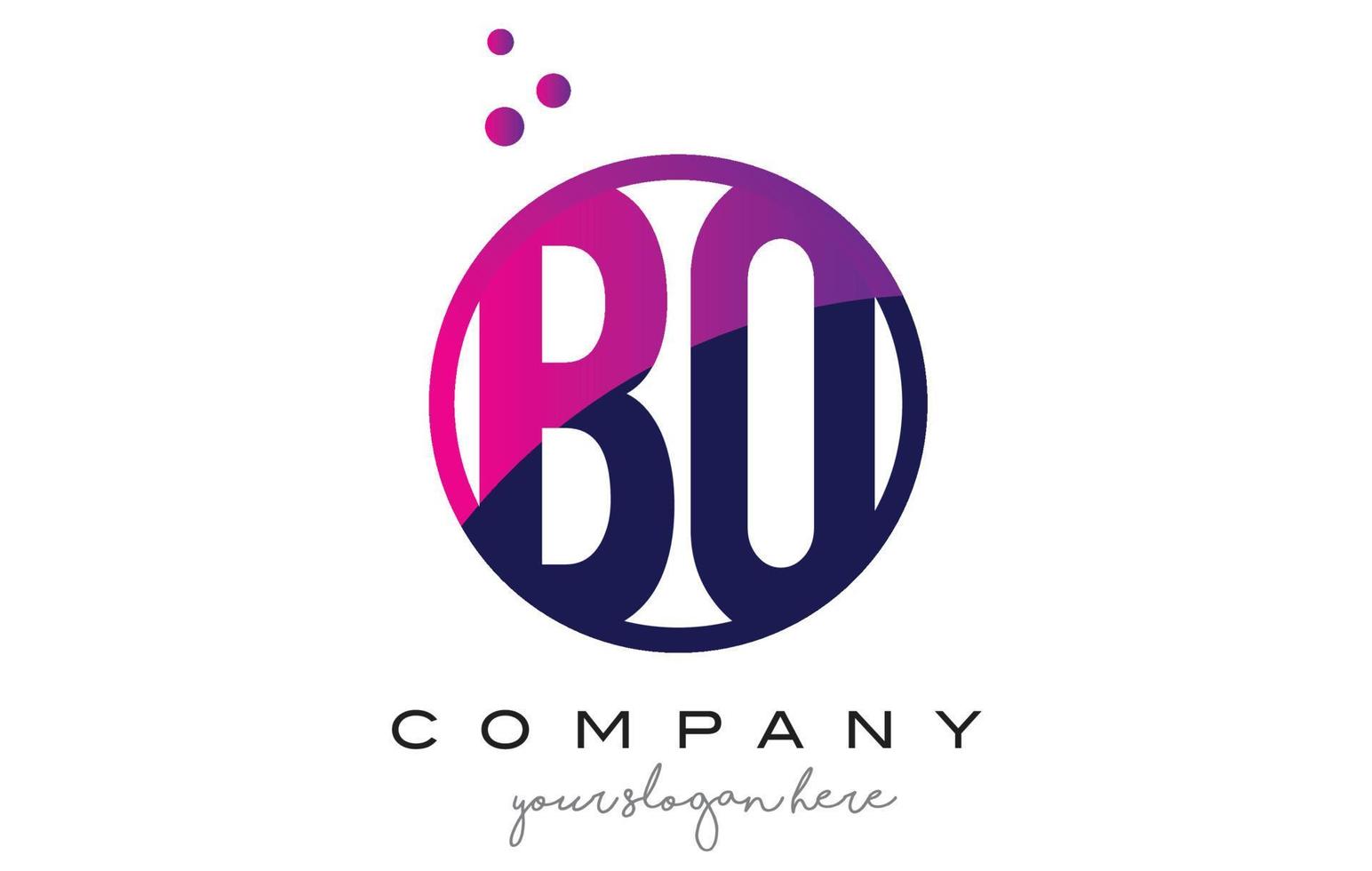 bq bq kreis buchstaben logo design mit lila punktblasen vektor