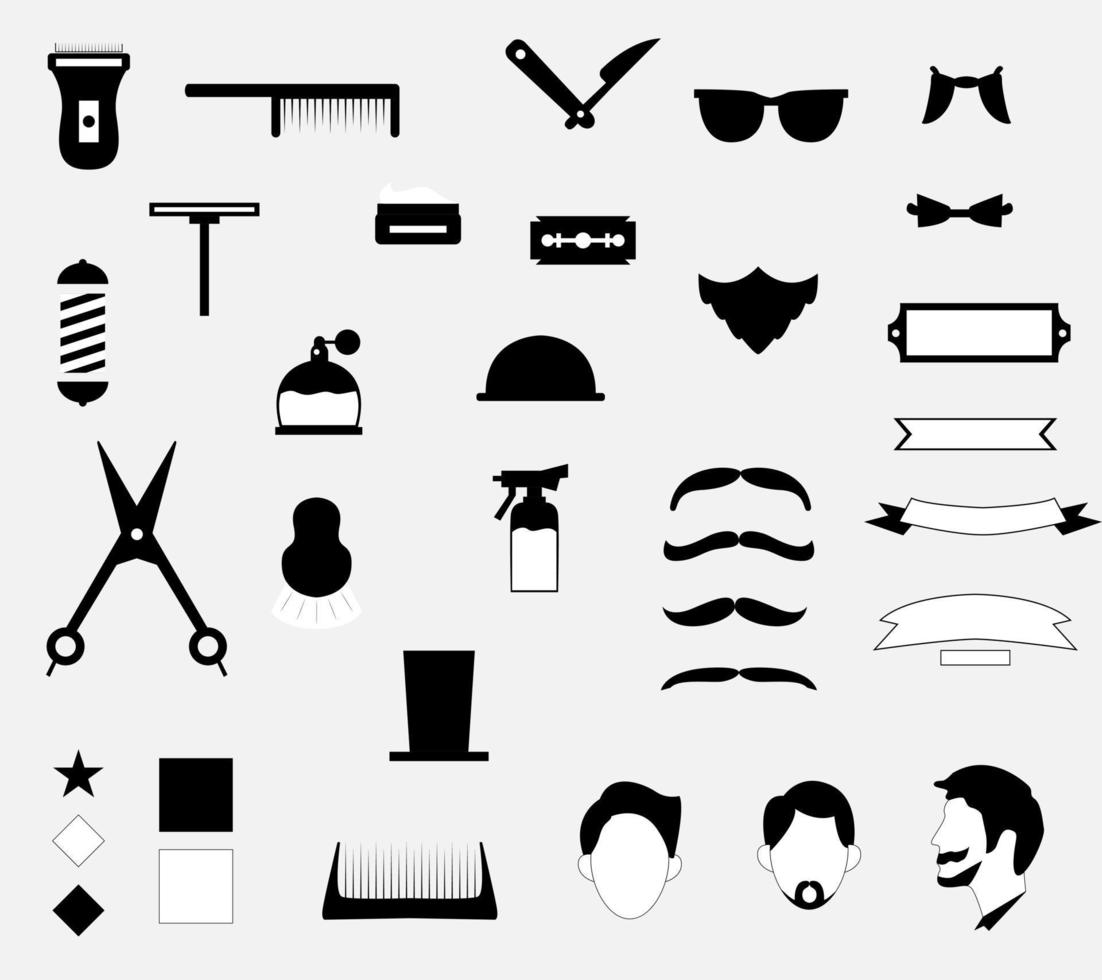 Illustrationsvektordesign der Barbershop-Logo-Kit-Vorlage vektor