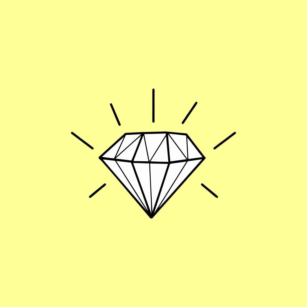 diamant isolat med svart och vit illustration design vektor