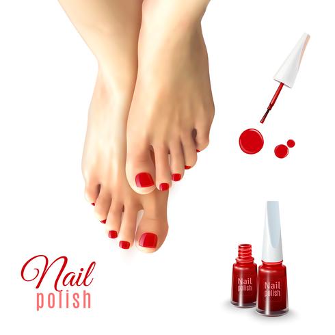 Pedicure nagellack vektor