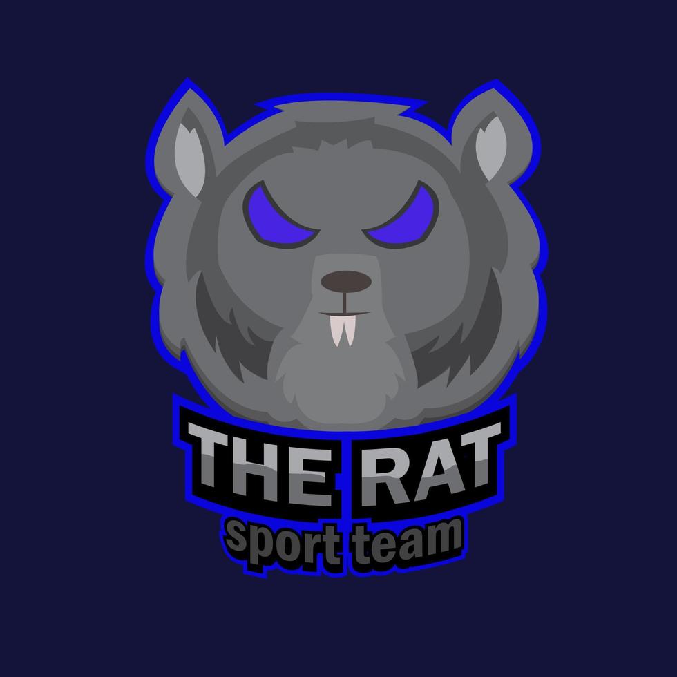 Ratte esports-Vorlagenlogo. Rattenmaskottchen-Vorlagenlogo vektor