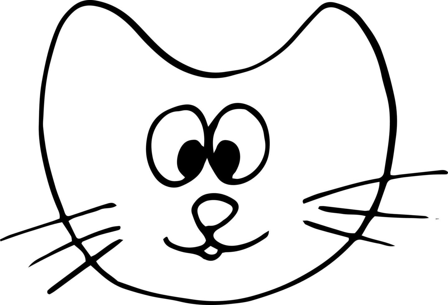 Katze handgezeichnetes Gekritzel. skandinavisch, nordisch, minimalismus, monochrome tiere kinder drucken aufkleberdekor vektor