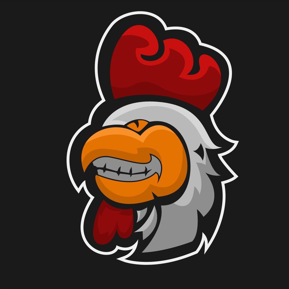 rooster esport logotyp vektor