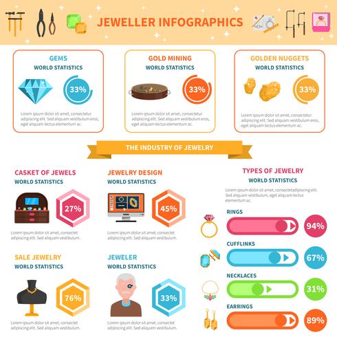 Smycken infographics set vektor