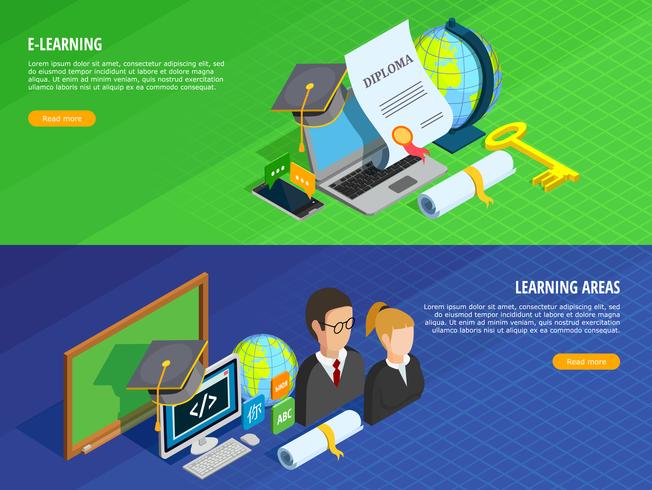 E-Learning Banners Set vektor