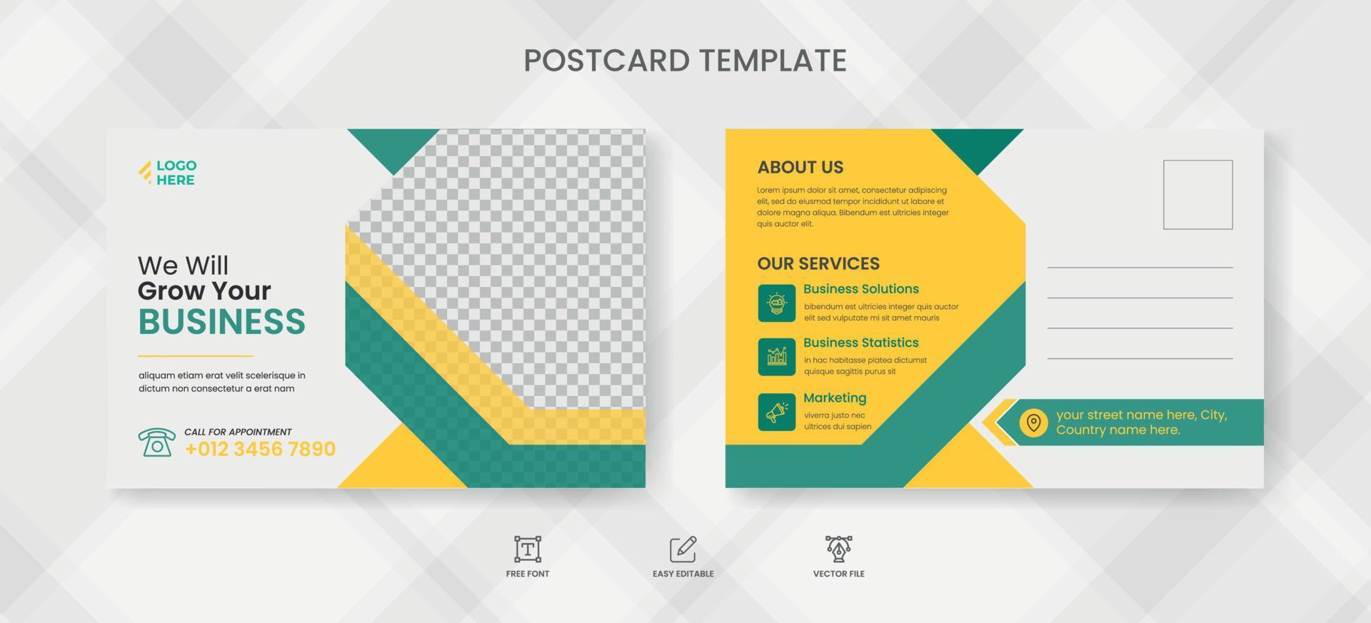 Designvorlage für Unternehmenspostkarten vektor