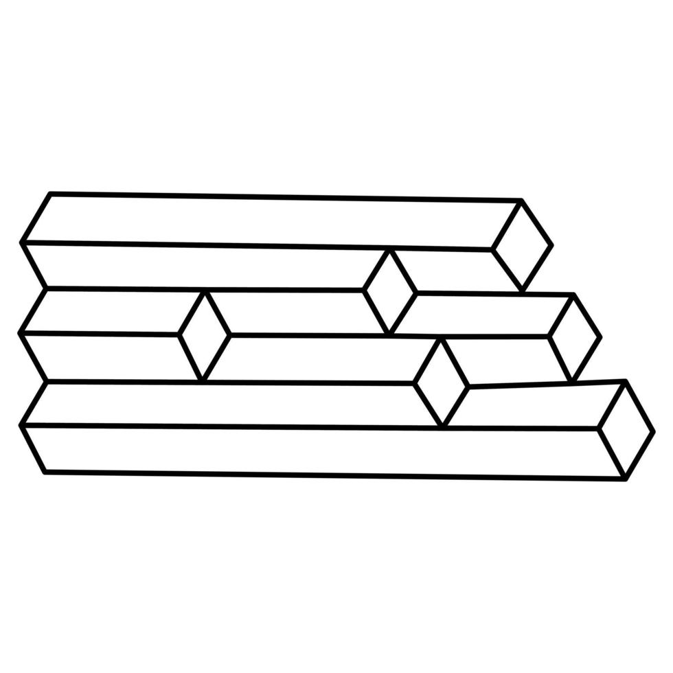 Form der optischen Täuschung, unwirklicher geometrischer Objektvektor. unmögliche Figur. heilige Geometrie. vektor