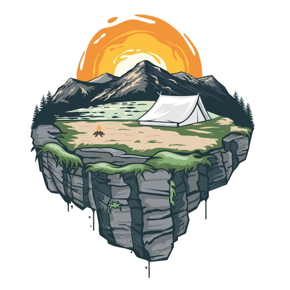 Camping Wald Illustrator Design Vektor