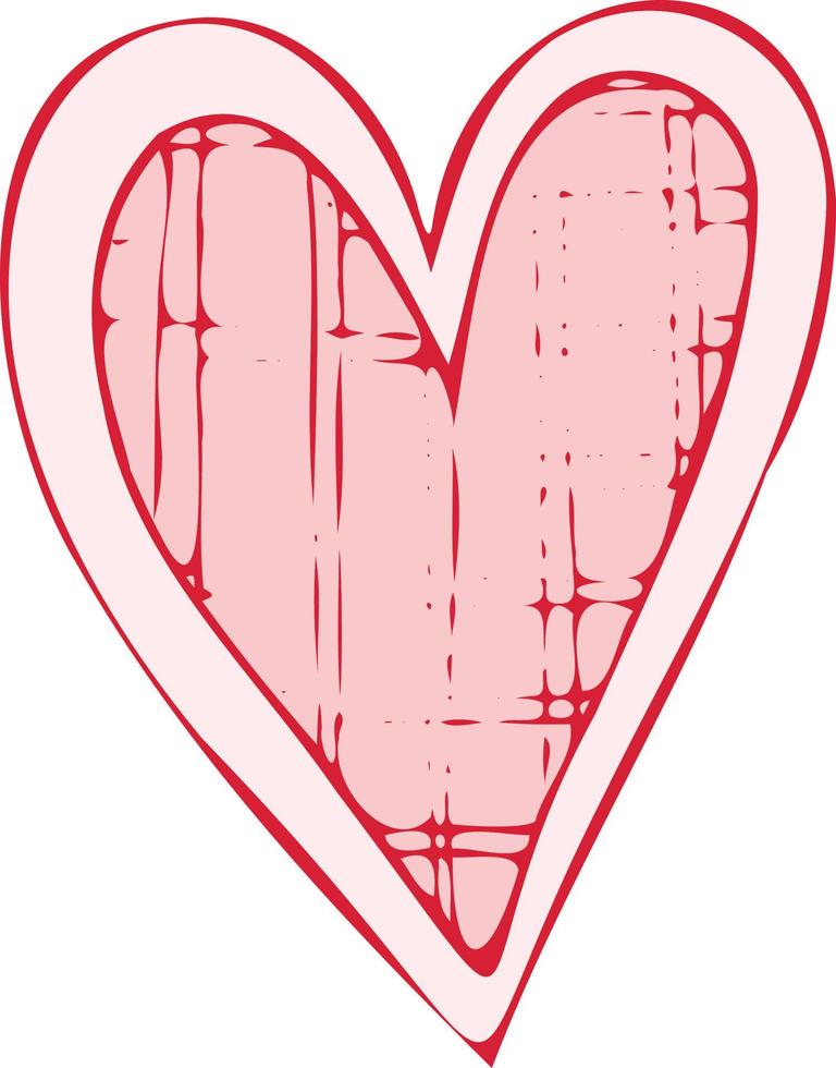 Herzkonturhandzeichnung mit einem Pinselhintergrund. Liebesmuster, Postkarte, Herzzusammenfassungshintergrund. Vektor der Herzen mit Valentinstag 14. Februar. Hintergrund für Einladungen und Scrapbookin