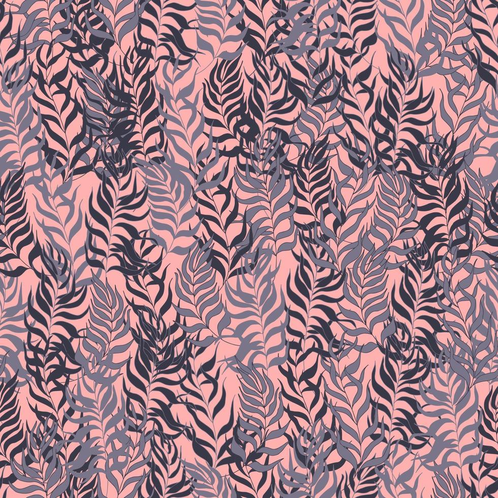 sömlösa mönster palmblad på bakgrunden. för textilier, förpackningar, tyger, tapeter, bakgrunder, inbjudningar. sommartropikerna vektor