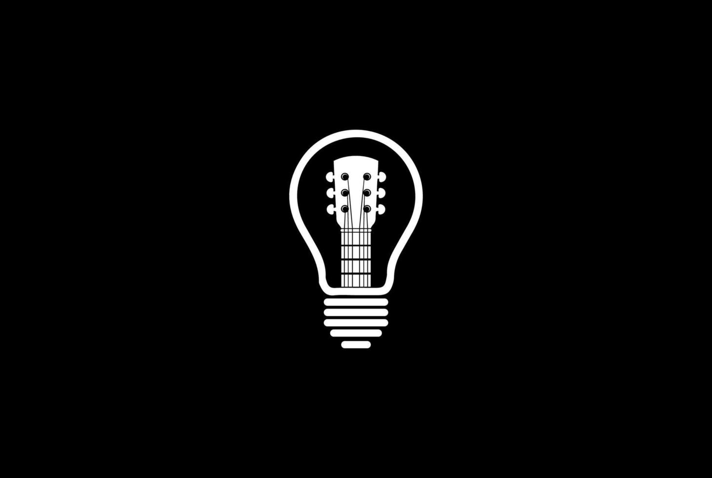 Vintage Retro Glühbirne Gitarre Musik kreative Idee Logo Design Vektor