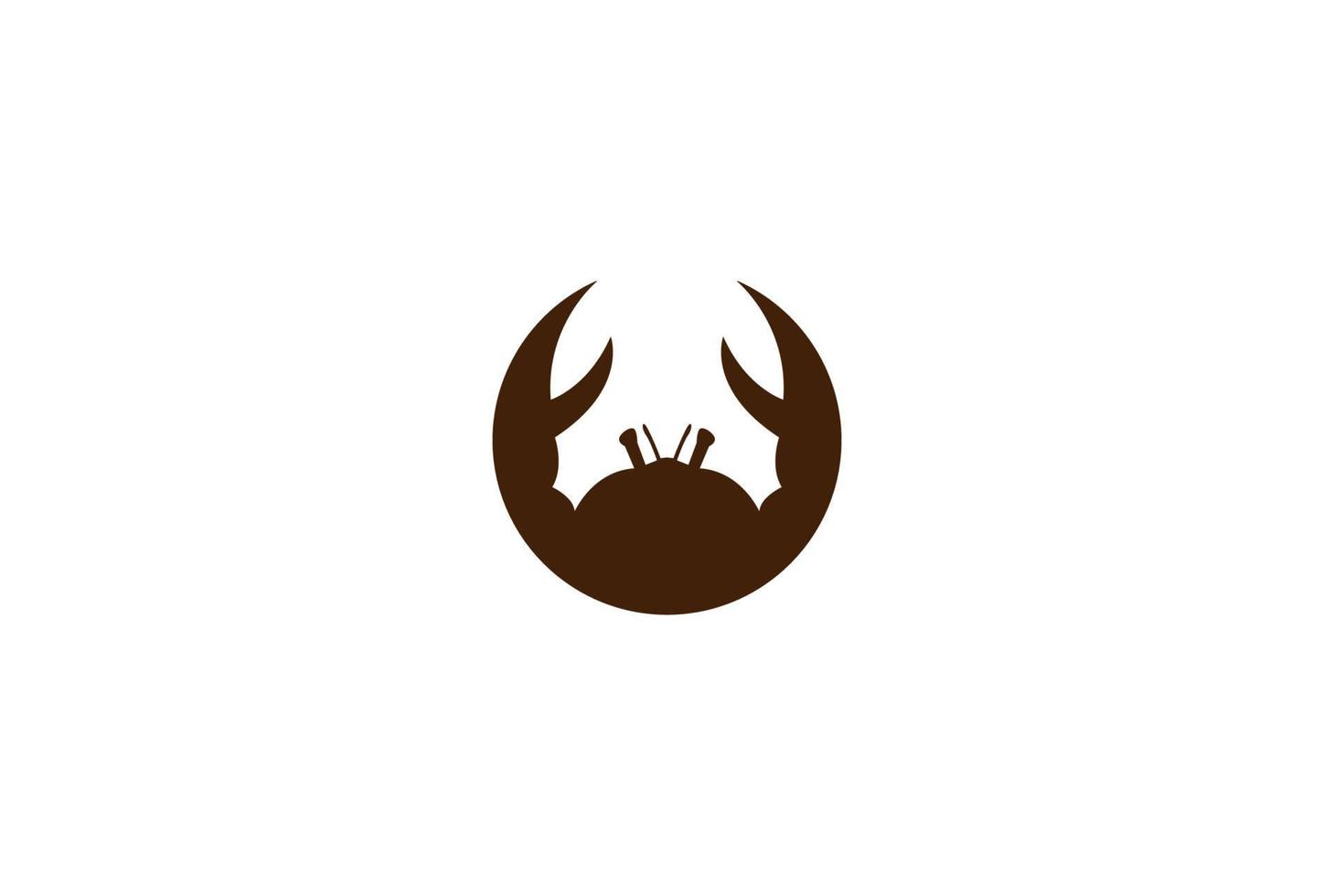 enkel minimalistisk krabba räkor räkor hummerklo fiskrestaurang logotyp design vektor