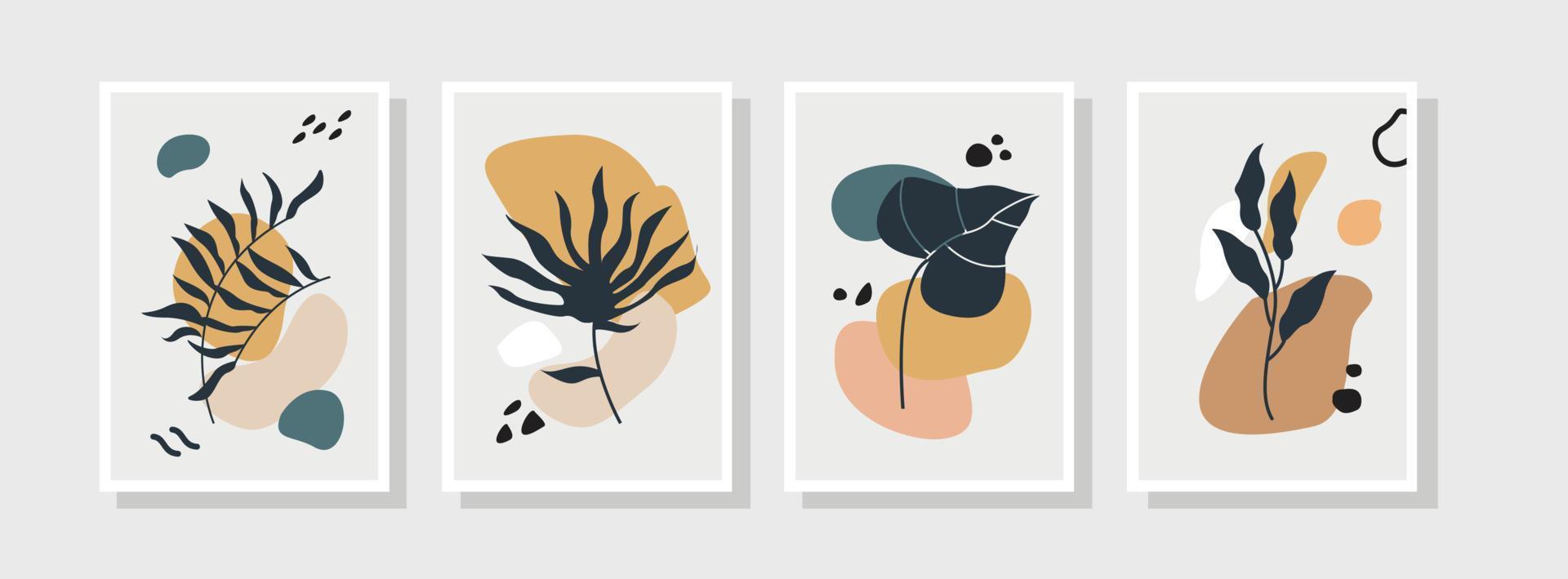 abstraktes Pflanzenkunstdesign für Druck, Cover, Tapete, minimale Wandkunst und Natur. Vektor-Illustration. vektor
