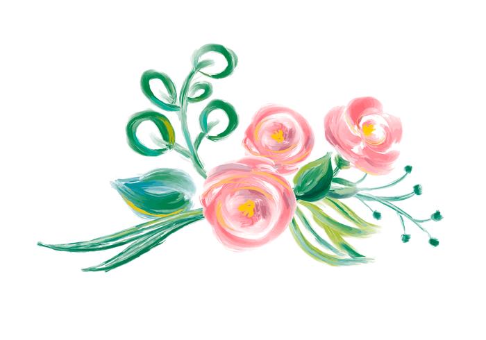 Netter Frühling Aquarell-Vektorblumenstrauß. Kunst lokalisierte Illustration für Hochzeits- oder Feiertagsdesign, Hand gezeichnete Farbenrosen vektor