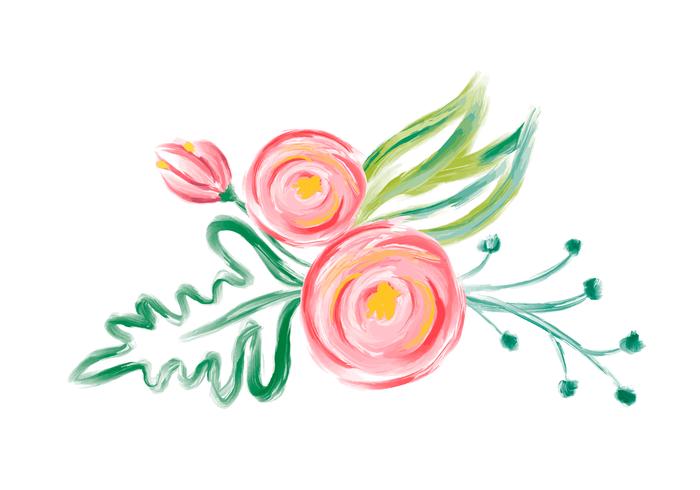 Gullig vår Akvarell Vector Blomma bukett. Konst isolerad illustration för bröllop eller semesterdesign, Handdragen färgrosor