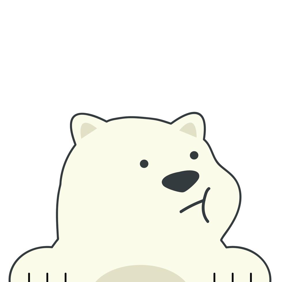 söt isbjörn tecknad vektorillustration vektor