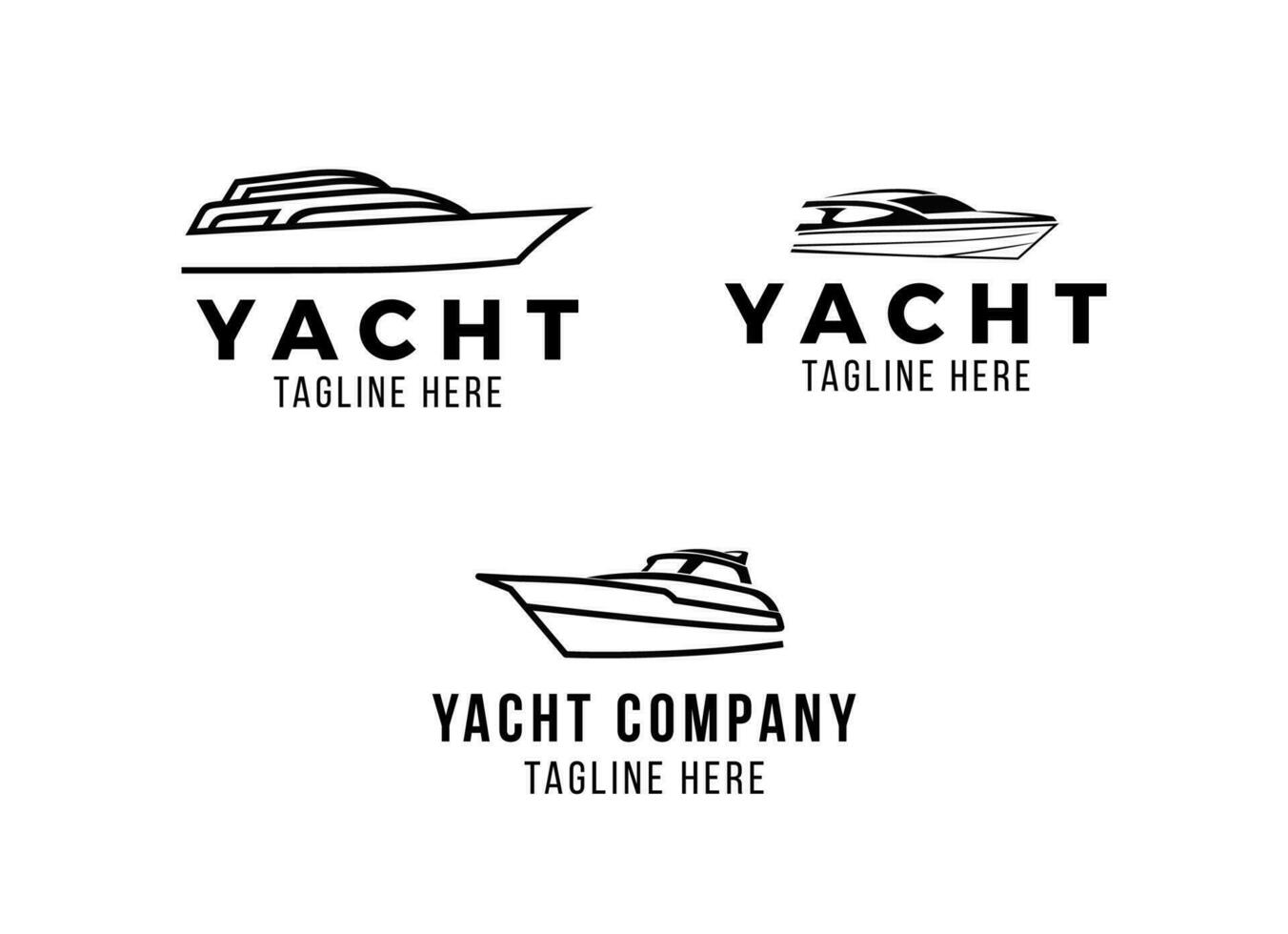 Inspiration für minimalistische und moderne Yacht-Logo-Designs. Schiffslogo-Design vektor