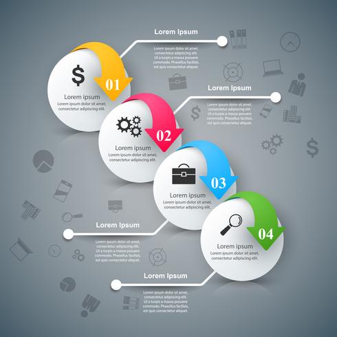 Business Infographics Origami Style Vektor illustration.