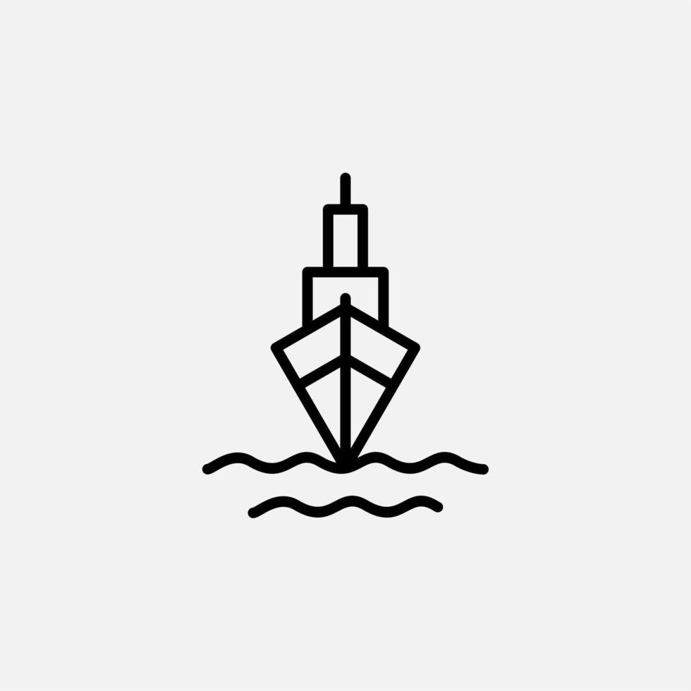 Schiff, Boot, Segelboot Liniensymbol, Vektor, Illustration, Logo-Vorlage. für viele Zwecke geeignet. vektor